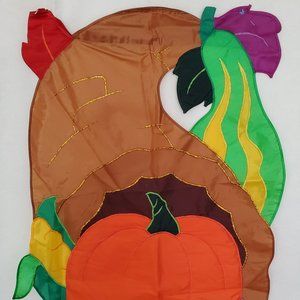 Fall Halloween Pumpkin Flag Cornucopia Banner